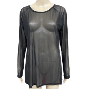 Sheer See-Through Stretchy Long Sleeve Top Size 2X